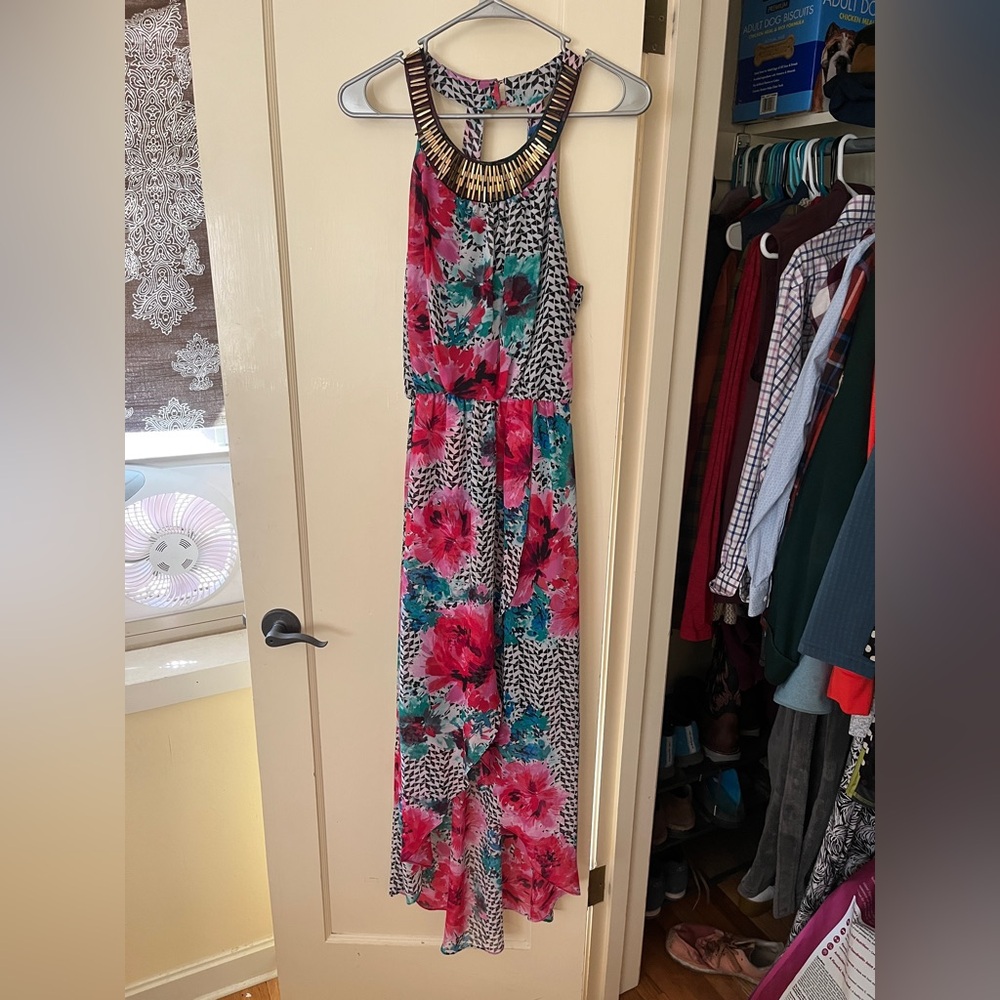 Thalia Sodi high low maxi halter Dress
